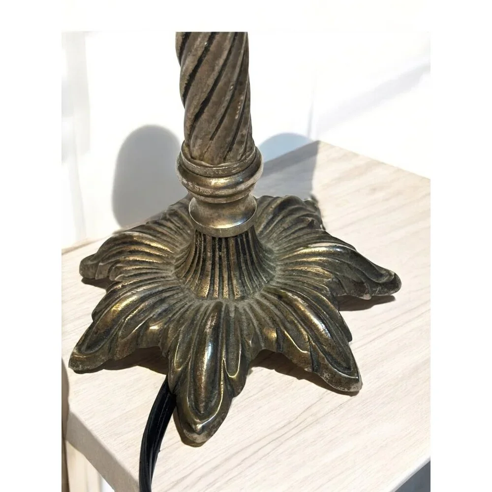 Hollywood Regency Silver Metal Candle Stick Lamp 16